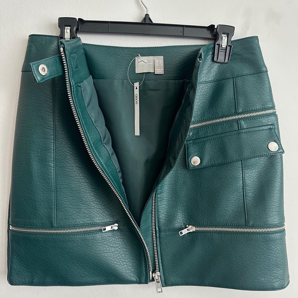 ASOS Teal Mini Skirt with Zipper Accents